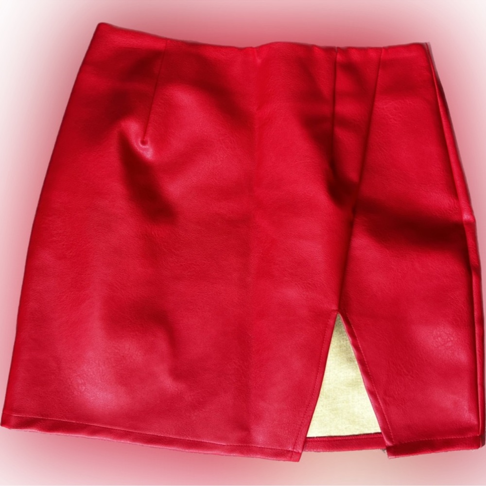 Revolve Superdown Red Pleather Mini skirt